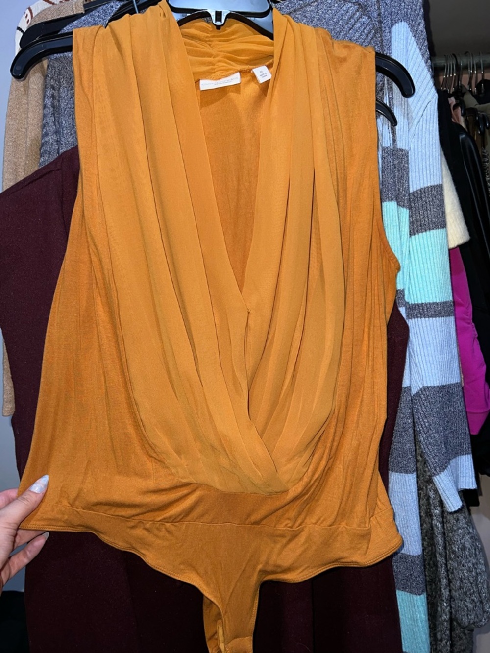 Sleeveless Dark Mustard Bodysuit Top
